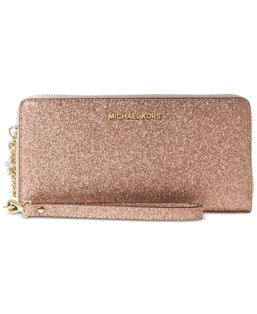 white and pink michael kors wallet